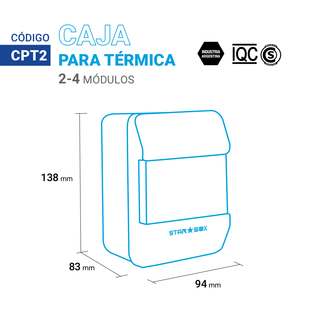 caja para termica 1 o 2 modulos fabricante